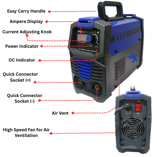 Sevenstar 220ARC IGBT Hot Start Anti-Stick Functions Arc Force Control Inverter Welding Machine