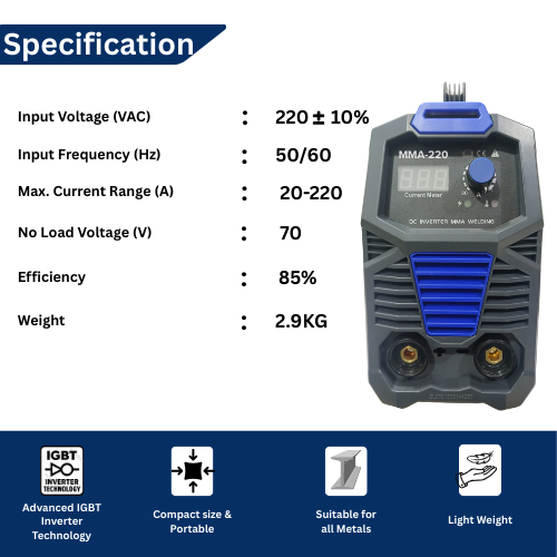 Sevenstar 220ARC IGBT Hot Start Anti-Stick Functions Arc Force Control Inverter Welding Machine